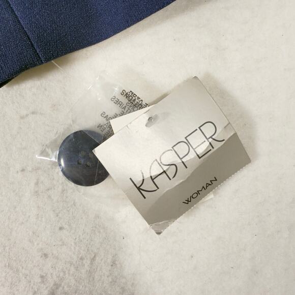 Kasper Woman Blazer Sz 16W Single Button Fully Lined Blue New w Tags Career Pro - Picture 12 of 16